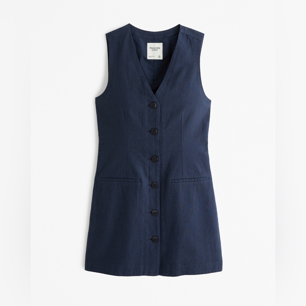 The A&F Mara Linen-Blend Vest Mini Dress